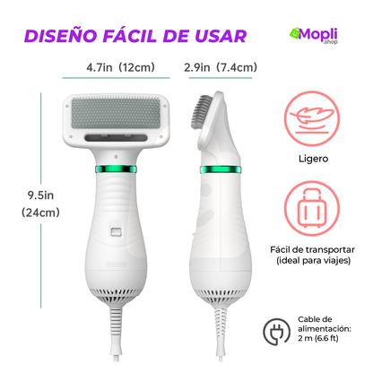 Cepillo Secador 2 en 1 Mascotas - Perros y Gatos