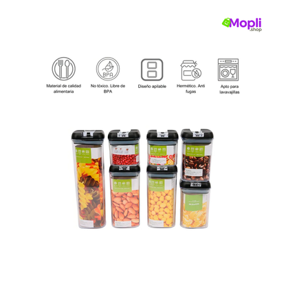 Set de 7 Recipientes Herméticos de Almacenamiento