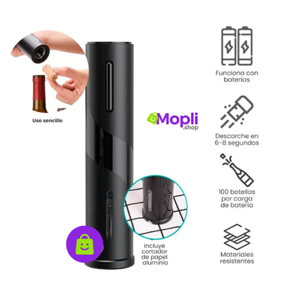 Sacacorchos eléctrico de un botón – Abre tu vino sin esfuerzo