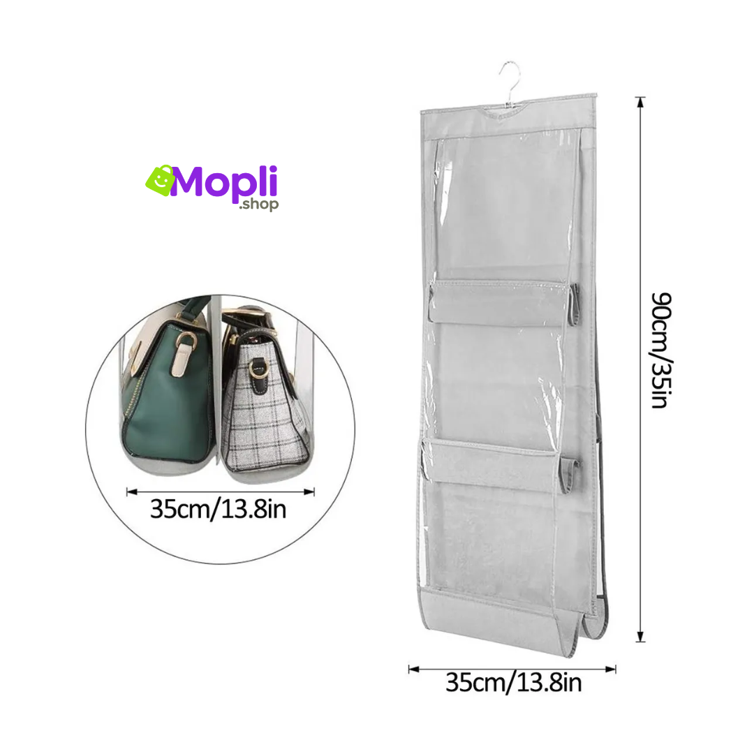 Organizador de bolsos para armario – 8 bolsillos resistentes y prácticos