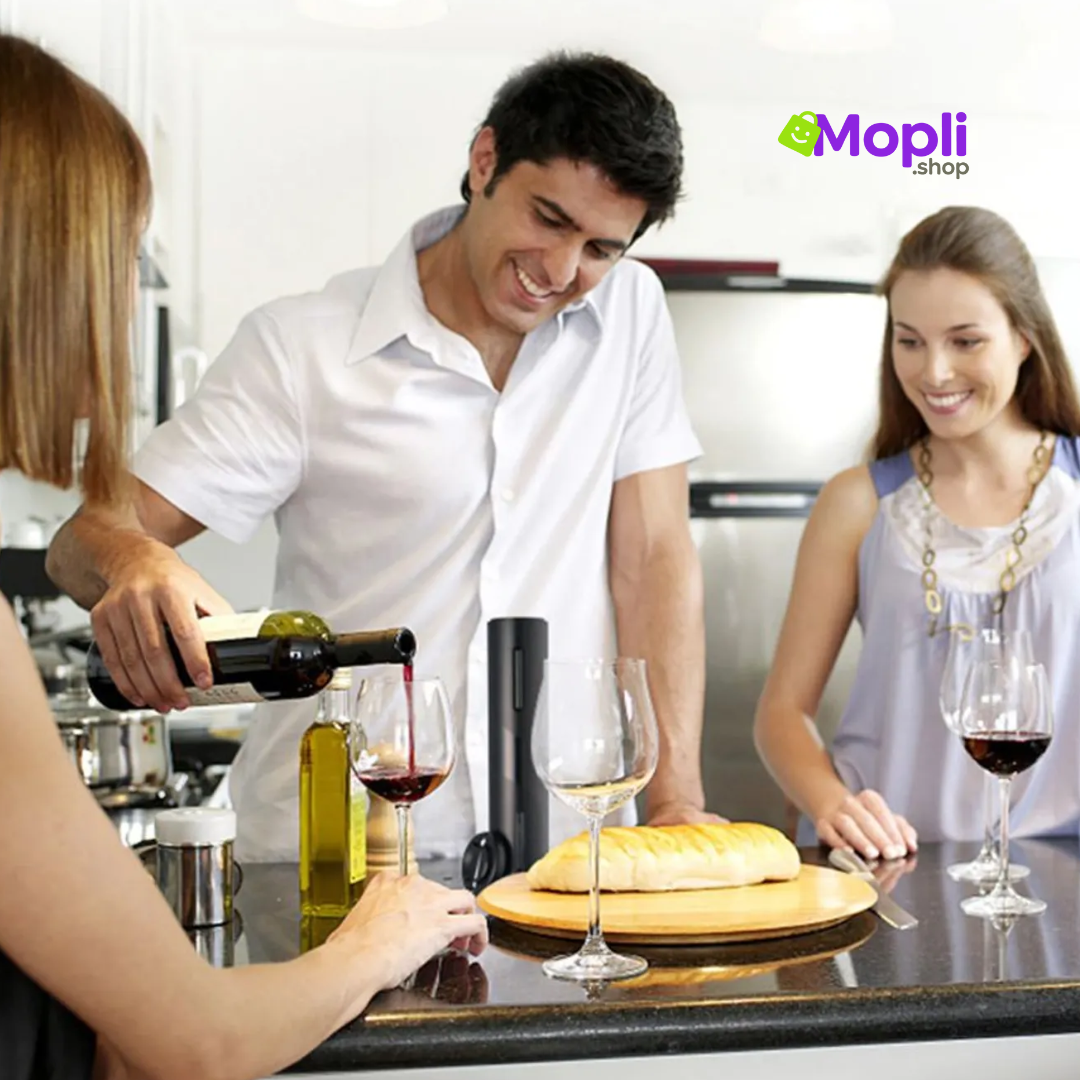 Sacacorchos eléctrico de un botón – Abre tu vino sin esfuerzo